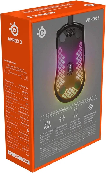 SteelSeries Aerox 3 Ultra Hafif Gaming Mouse - Resim 8