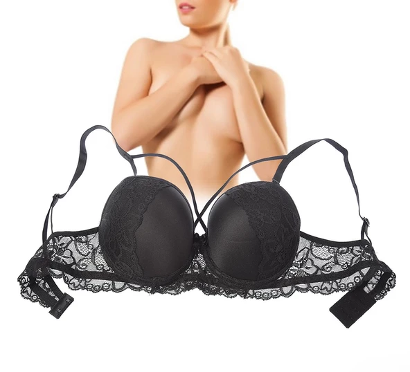 Dantelli, Çapraz Askılı Sütyen- Külot Takımı - 4