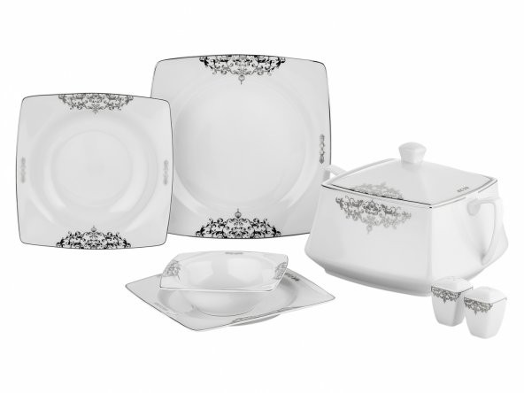 Taç Real Bone Noris 60 Parça Yemek Takımı Platin - 2