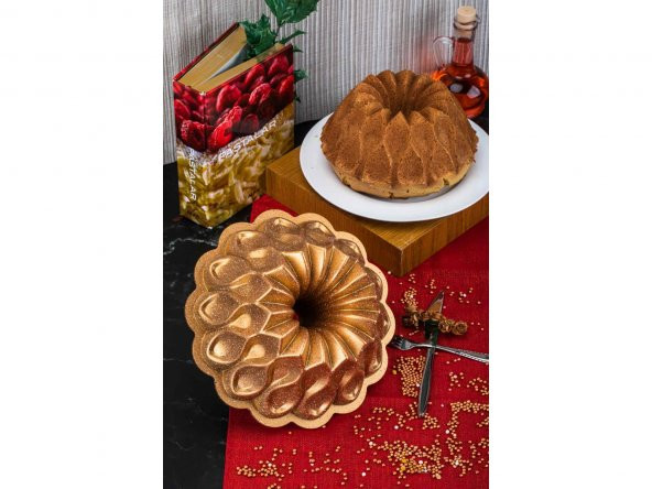 Taç Damla Granit Döküm Kek Kalıbı Gold - 5