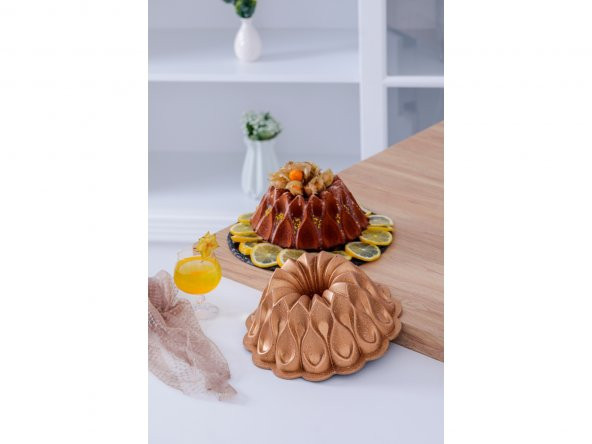 Taç Damla Granit Döküm Kek Kalıbı Gold - 6