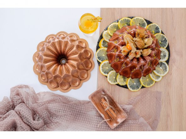 Taç Damla Granit Döküm Kek Kalıbı Gold - 7