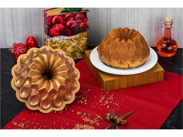 Taç Damla Granit Döküm Kek Kalıbı Gold - 8