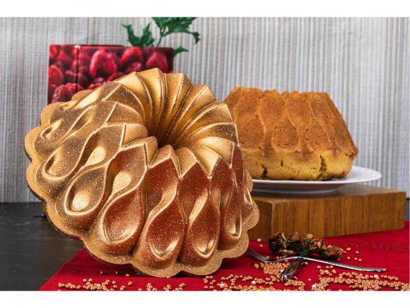 Taç Damla Granit Döküm Kek Kalıbı Gold - 9