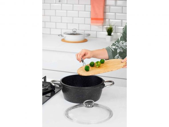 Taç Vision Döküm Derin Tencere 20 cm Siyah - 4