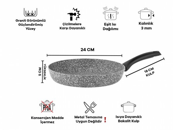 Taç Ultra Granit Tava 24cm - 3