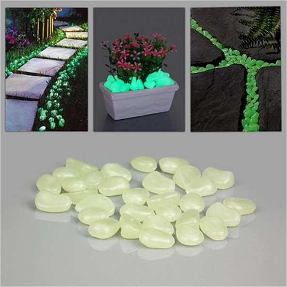 Dekoratif Fosforlu Çakıl Taşları (100 Adet) HİLAYS