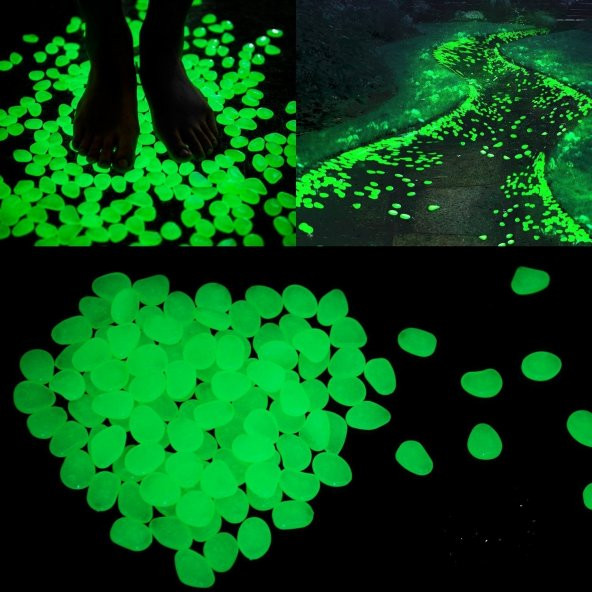 Dekoratif Fosforlu Çakıl Taşları (100 Adet) HİLAYS - 2