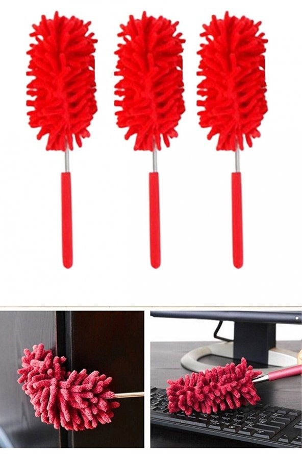 2 li Set Mikrofiber Teleskobik Toz Alma -Antistatik Toz Püskülü Duster HİLAYS - 2