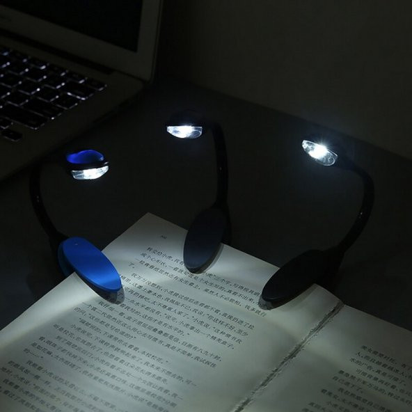 Kitap Okuma Işığı Led Booklight Kıskaçlı Pilli Model Led Işık HİLAYS