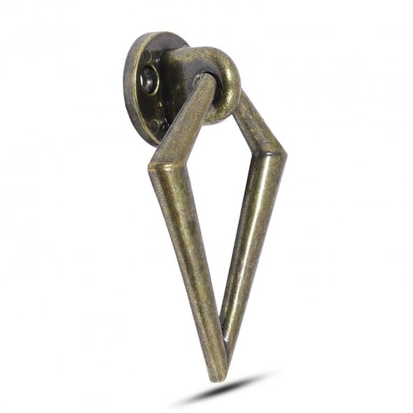Sarkaç Dolap Çekmece Kulpu Kulbu Metal Antik Sarı Halka Kulp - 3