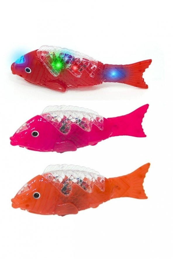 Hareketli Kuyruklu Işıklı Sesli Kırmızı Balık  Kaç Kaç - Bebek Emekleme Arkadaşı HİLAYS