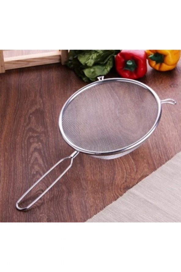 Orta Boy Metal Saplı Kalaylı Un - Süt - Şeker - Bakliyat Süzgeci 17 Cm HİLAYS - 2
