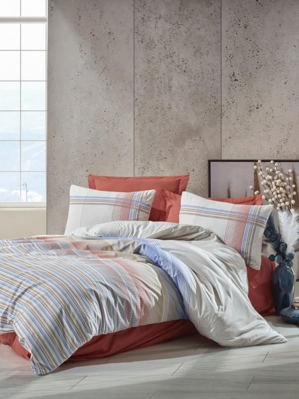 Cotton Box Ranforce Nevresim Takımı Çift Kişilik Frey Mercan HİLAYS