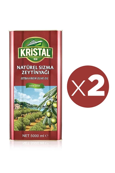 Kristal Naturel Sızma Dolgun Güçlü 5 lt 2li Teneke Zeytinyağı