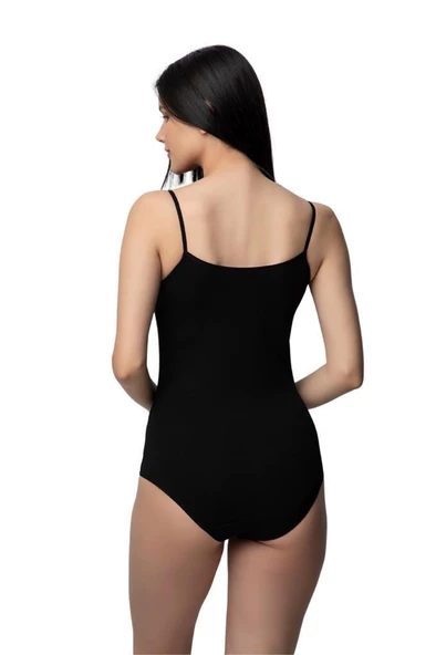 Özlem Bayan Yanı Dantelli İp Askılı Kancalı Çıtçıtlı Body 312 - 4