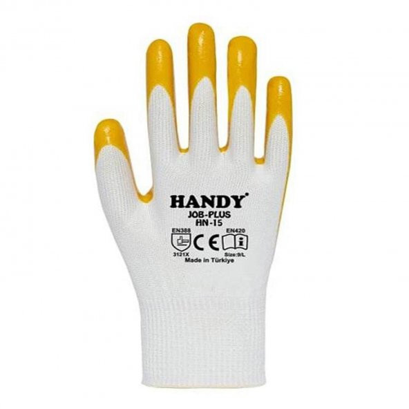 Handy HN-15 Nitril Kaplama İş Eldiveni Sanayi İnşaat Usta Eldiven 10/XL (12 ÇİFT) - 3