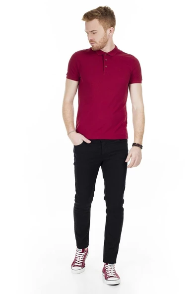 Cazador 22YCEEO04613 Erkek Bordo Polo Yaka T-shirt - 3