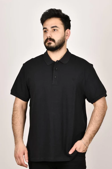 Cazador 22YCEEOB4613  Erkek Siyah Polo Yaka  T-shırt