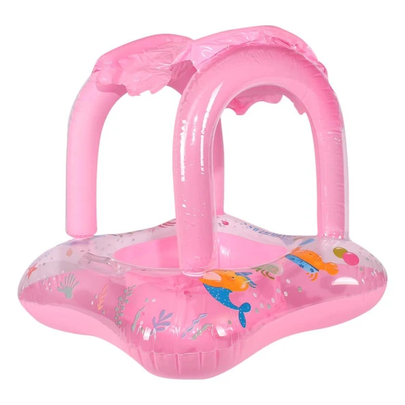 Baby Float, 0-5 Yaş, Pembe Renk, Gölgelikli Bebek Yüzme Simidi
