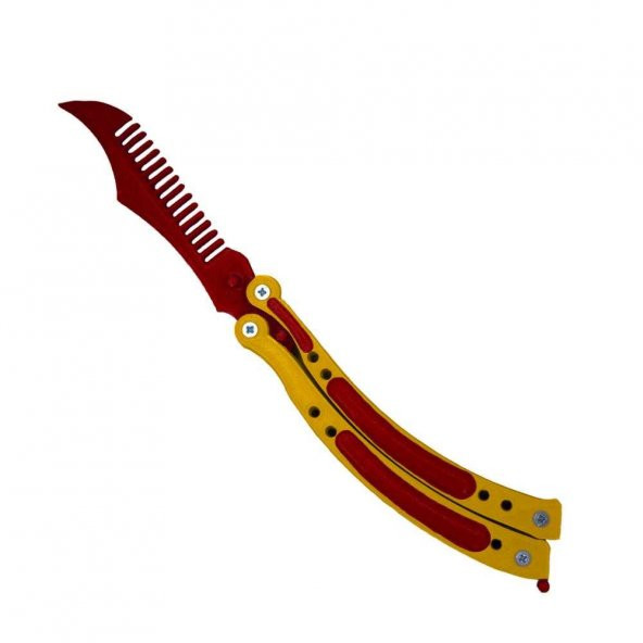 CS Go Plastik Kelebek Bıçak Sallama Stres Atma Altın Sap - 8