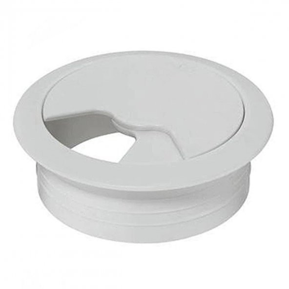 Masa Üstü Kablo Kanalı Deliği Kapağı Beyaz Masa Kapağı 6 cm (5 ADET) - 5