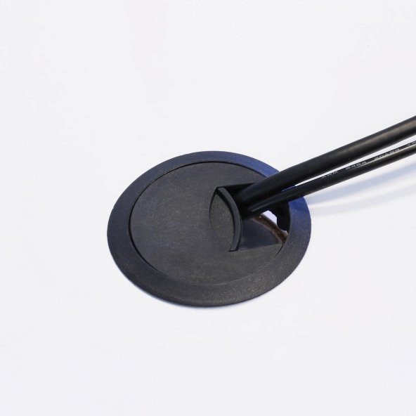 Masa Üstü Kablo Kanalı Deliği Kapağı Siyah Masa Kapağı 6 cm (5 ADET) - 4