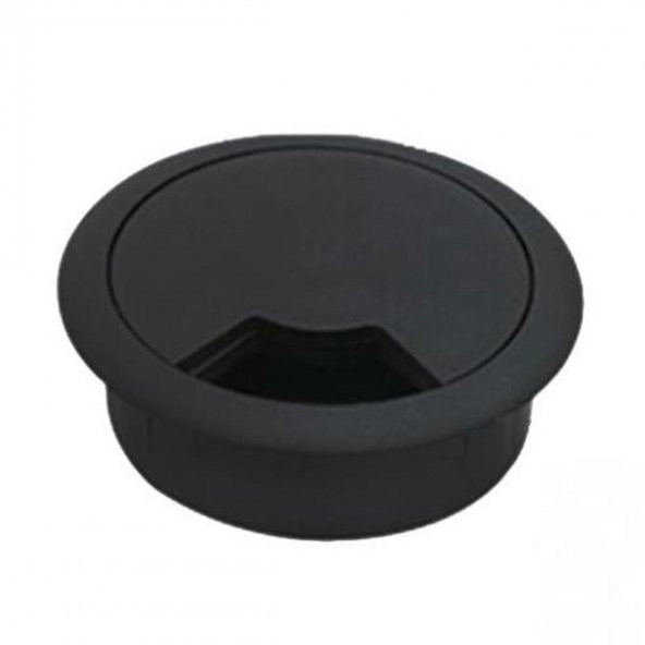 Masa Üstü Kablo Kanalı Deliği Kapağı Siyah Masa Kapağı 6 cm (5 ADET) - 5