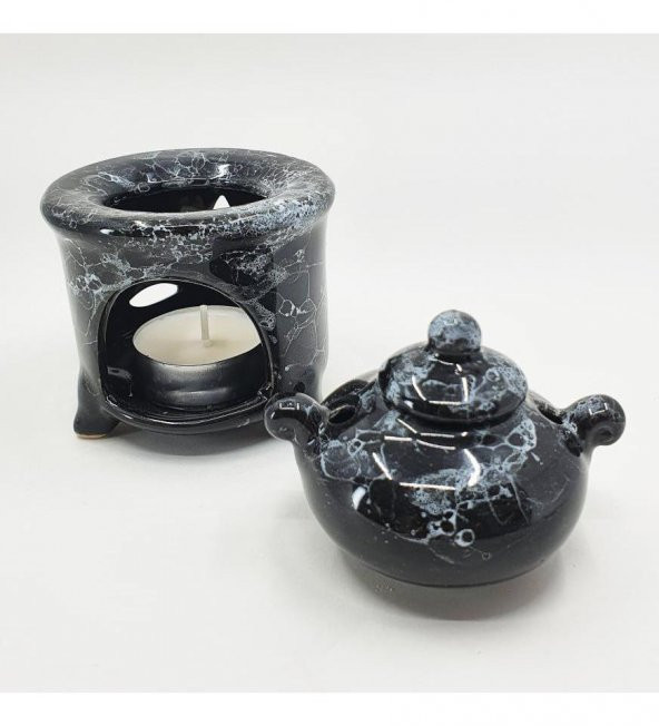 Renkli Demlik Modelli Seramik Buhurdanlık - 5