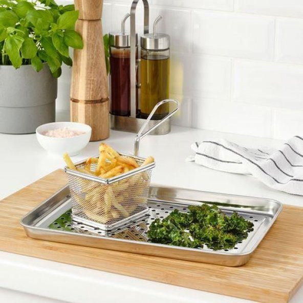 Kulplu Servis Sepeti, MeridyenDukkan Çelik 10Cm Patates-Garnitür Sunumluğu - 2