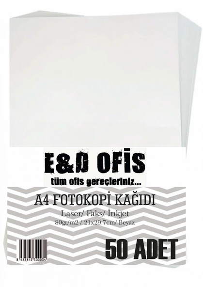 E&D Ofis A4 Fotokopi Kağıdı 50 Yaprak ürün görseli 1