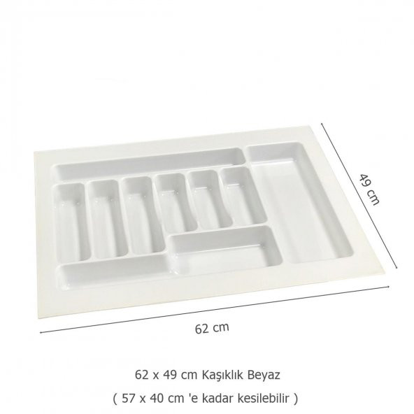 Çekmece İçi Kaşıklık 62 x 49 cm Beyaz Mutfak Çekmece Düzenleyici - 2