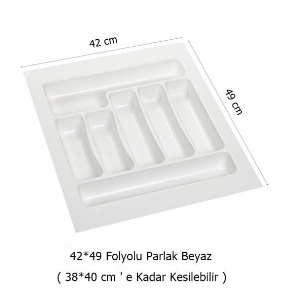 Çekmece İçi Kaşıklık 42 x 49 cm Beyaz Mutfak Çekmece Düzenleyici - 2