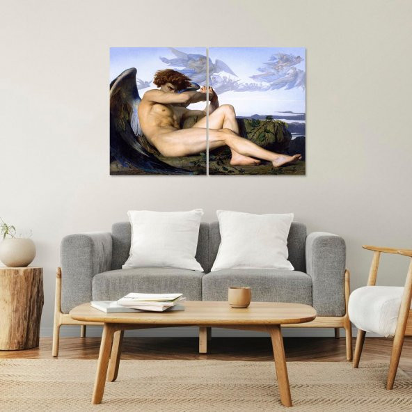 Kitap Şeyleri 2 Parça Alexandre Cabanel Düşmüş Melek (Fallen Angel) Mdf Tablo 30x40