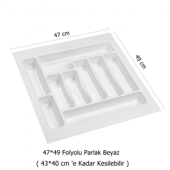 Çekmece İçi Kaşıklık 47 x 49 cm Beyaz Mutfak Çekmece Düzenleyici - 2
