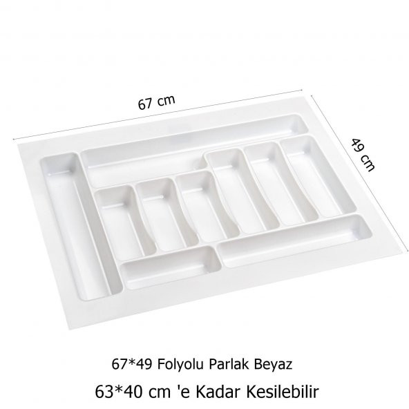 Çekmece İçi Kaşıklık 67 x 49 cm Beyaz Mutfak Çekmece Düzenleyici - 2