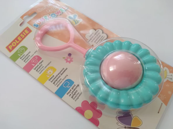 BEBEK ÇINGIRAĞI POLESİE AYÇİÇEĞİ (MAVİ-PEMBE) CINGIRAK OYUNCAK, BEBEK OYUNCAĞI