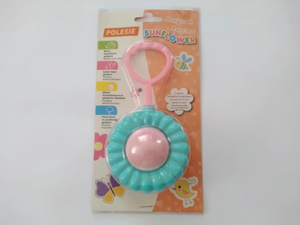 BEBEK ÇINGIRAĞI POLESİE AYÇİÇEĞİ (MAVİ-PEMBE) CINGIRAK OYUNCAK, BEBEK OYUNCAĞI - 2