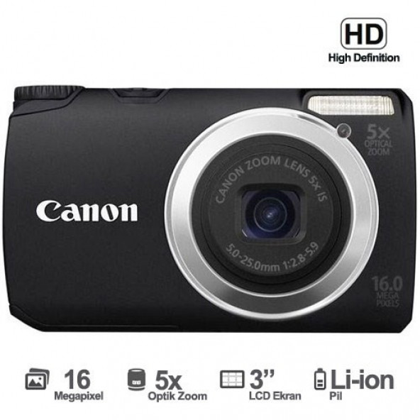 Canon Powershot A3350 16MP 5x Optik 3" LCD Dijital Fotoğraf Makinesi TEŞHİR - 1