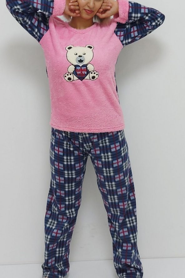 Panda Desenli Pijama Takımı Pembe - 2