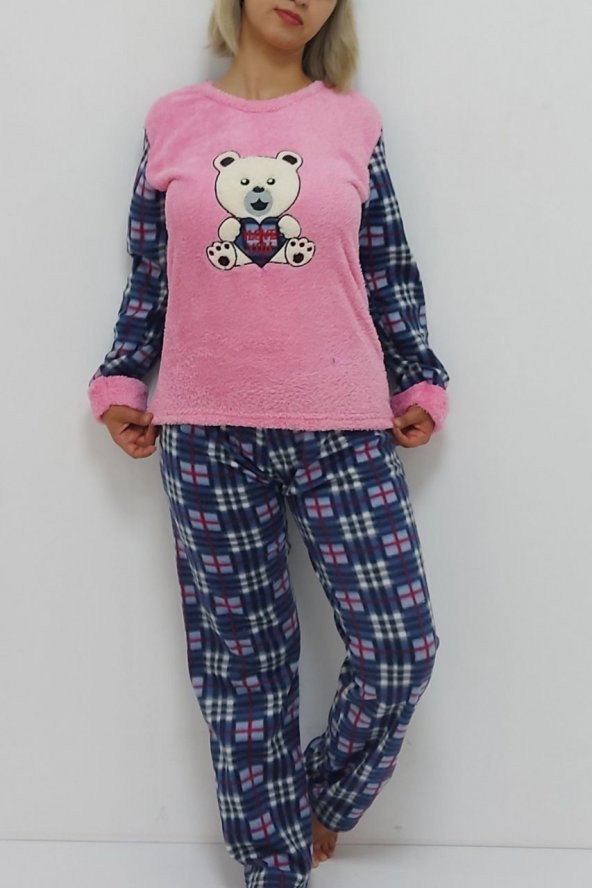 Panda Desenli Pijama Takımı Pembe - 3