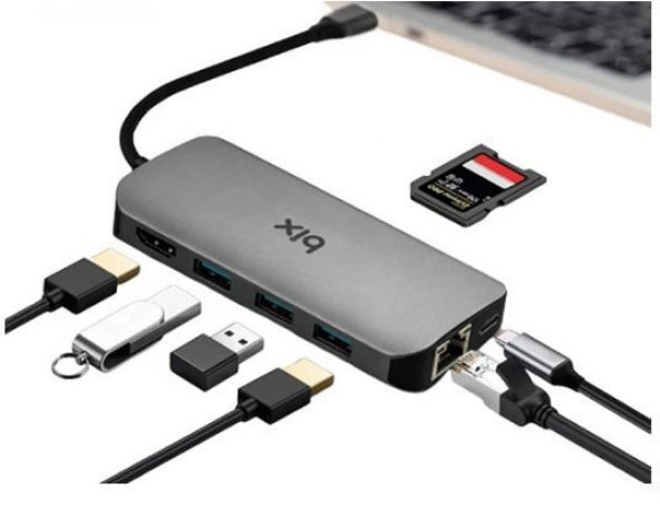 START BX-10HB 8Lİ TYPE-C=>USB3.0+HDMI+RJ45 G - 2