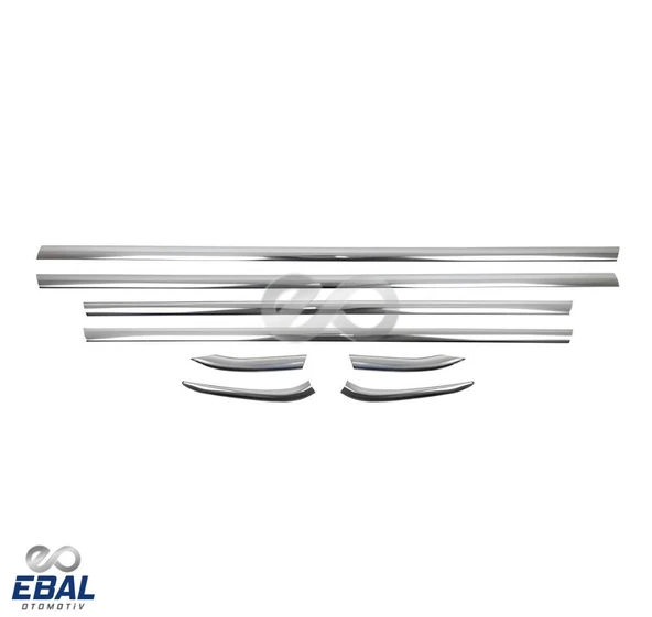 Ford Fiesta Cam Çıtası 8 Parça Krom 2009 - 2017 Paslanmaz Çelik - Resim 3