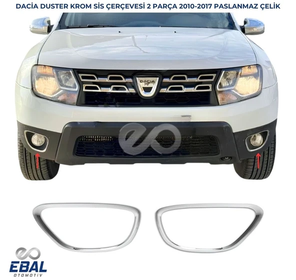DACİA DUSTER KROM SİS FARI ÇERÇEVESİ 2 PARÇA 2010 Sonrası Paslanmaz Çelik ürün görseli