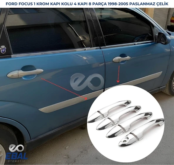 Ford Focus 1 SEDAN  Krom Kapı Kolu 4 kapı 1998-2005 Paslanmaz Çelik ürün görseli