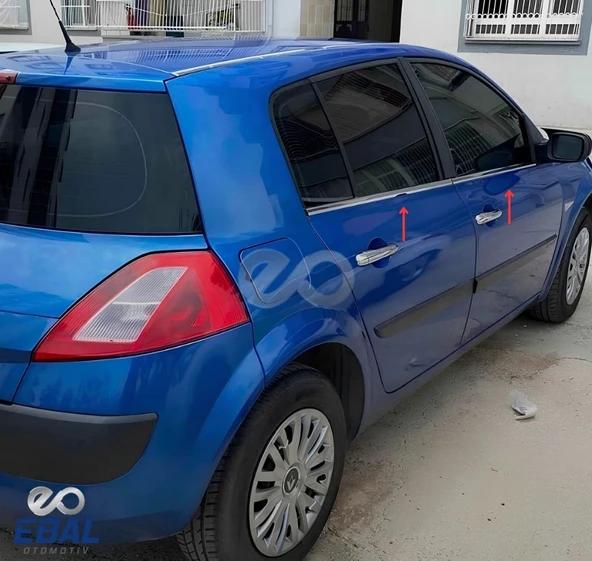 Renault Megane 2 Cam Çıtası (HB) Krom 4 Parça 2004 - 2010 P.Çelik - Resim 4