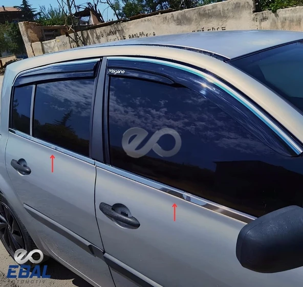 Renault Megane 2 Cam Çıtası (HB) Krom 4 Parça 2004 - 2010 P.Çelik - Resim 3