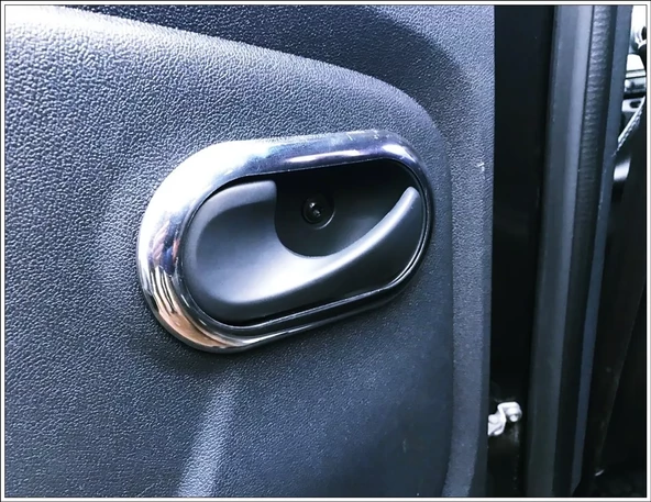 Dacia Sandero Krom Iç Kapı Kolu Çerçevesi 2006-2011 Paslanmaz Çelik - Resim 3