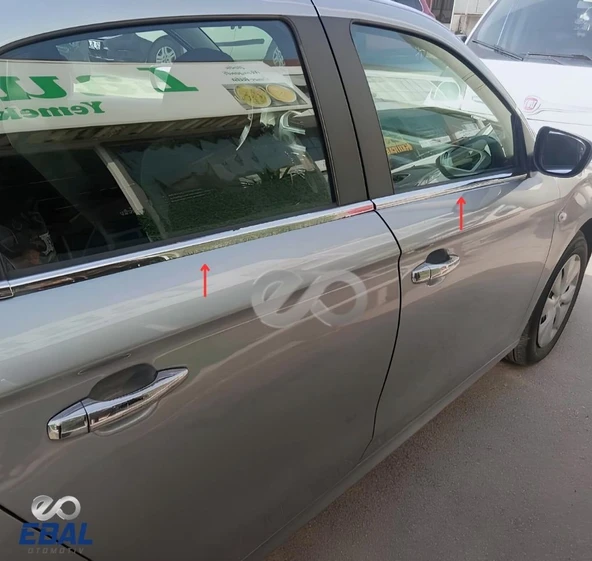 Citroen C-Elysee Krom Cam Çıtası 4 Parça  2012 Üzeri Paslanmaz Çelik - Resim 3