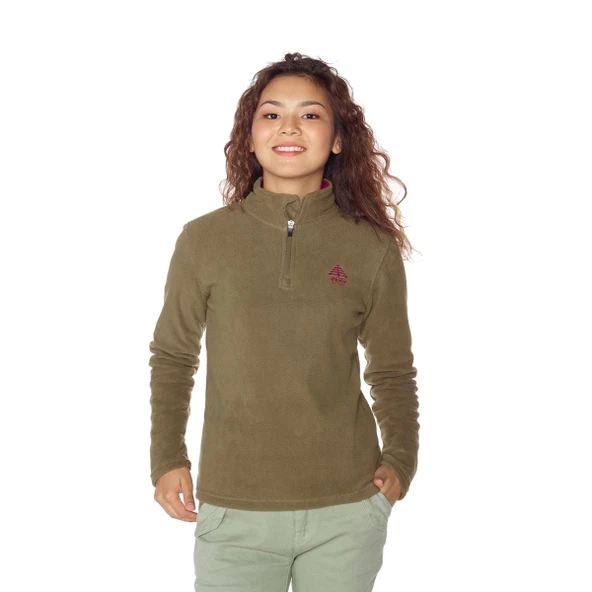 Berg Kluane Yarım Fermuar Kadın Polar-YEŞİL ürün görseli